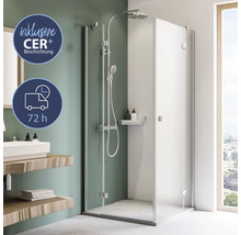 Douche d'angle avec robinetterie et revêtement CER+, service de livraison en 72 heures inclus