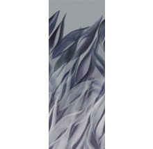 Illustration abstraite de formes de feuilles allongées.