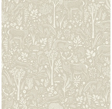 Papier peint avec motif d'animaux forestiers