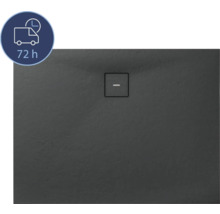 Duschwanne mit Ablaufgarnitur und Symbol für 72 Stunden Lieferzeit