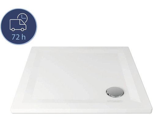 Receveur de douche BREUER FlatLine Design Express Q72 100 x 100 x 3.5 cm blanc lisse 1288011000020 Receveur de douche carré