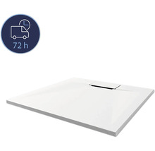 Receveur de douche plat avec garniture d'écoulement et symbole de livraison 72 heures