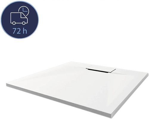 Receveur de douche BREUER Lite-Line Express Q72 80 x 80 x 2.6 cm blanc structuré mat 1416011000014 Receveur de douche plat avec garniture d'écoulement et symbole de livraison 72 heures