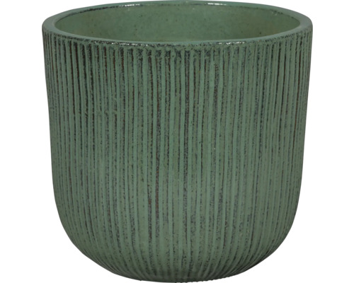 Pot de fleurs avec des rainures verticales