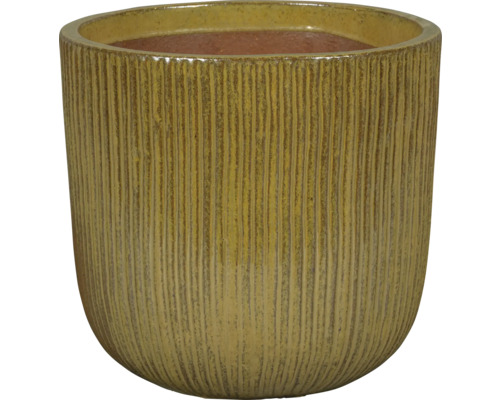 Blumentopf aus Keramik mit gerillter Oberfläche