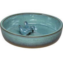 Abreuvoir à oiseaux en céramique avec deux figurines d'oiseaux