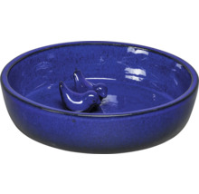 Abreuvoir à oiseaux en céramique avec deux figurines d'oiseaux