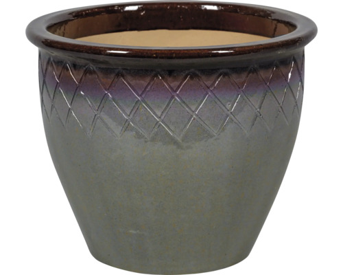 Pot de fleurs en céramique avec motif en losange