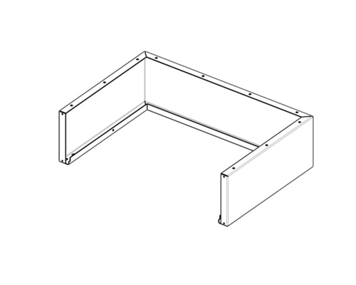 Technische Zeichnung einer Küchenunterkonstruktion