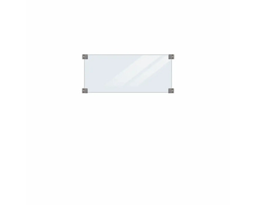 Glas Whiteboard mit Eckbefestigungen