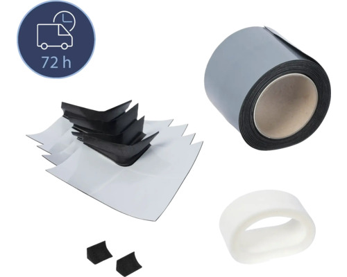 BREUER Ergänzungs-Dicht-Set Express Q72 für bodengleiche Duschwanne schwarz 1445000000099 Dichtungsmanschetten-Set mit Dichtungsband, Innenecken und Dichtecken