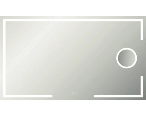 form&style LED-Spiegel KIRIBATI 120 x 70 cm IP 44 Rechteckiger Spiegel mit Beleuchtung und runder Spiegelfläche