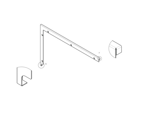 Illustration d'un raccord d'angle avec des capuchons de recouvrement assortis