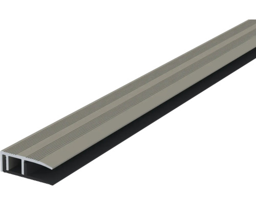 Profilé pour bordure d'escalier en aluminium avec lèvre en caoutchouc
