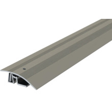 Aluminium Übergangsprofil mit gerippter Oberfläche und Befestigungslöchern.