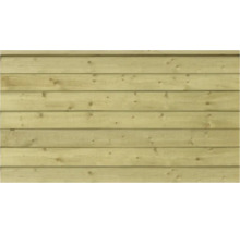 Façade en bois composée de plusieurs planches horizontales