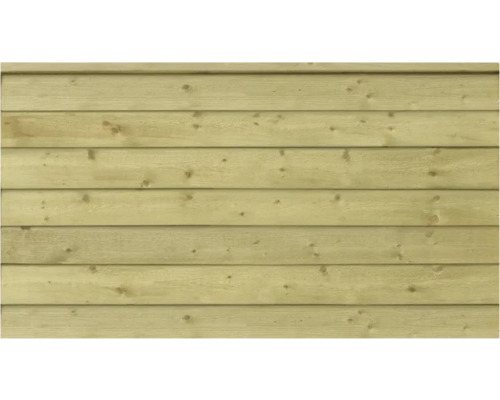 Façade en bois composée de plusieurs planches horizontales