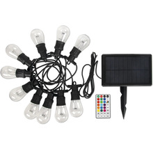 Guirlande lumineuse solaire avec ampoules, panneau solaire et télécommande