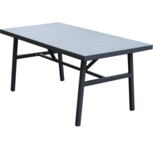 Rechteckiger Gartentisch mit Metallgestell und Tischplatte