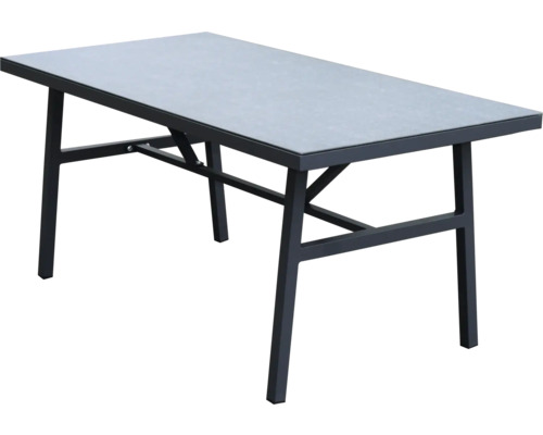 Rechteckiger Gartentisch mit Metallgestell und Tischplatte