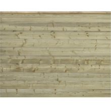 Clôture en bois composée de planches horizontales