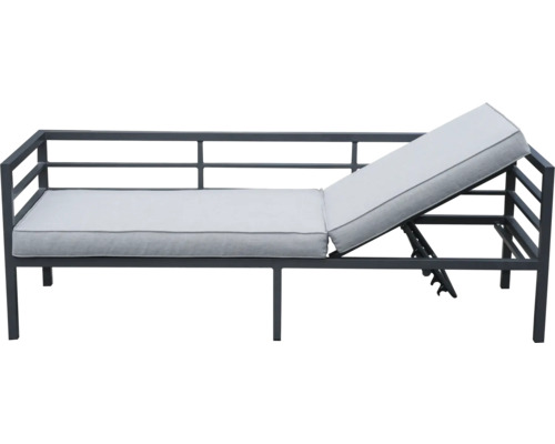 Gartenliege mit verstellbarer Rückenlehne und Polsterauflage