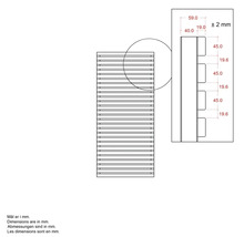 Dessin technique avec dimensions en millimètres