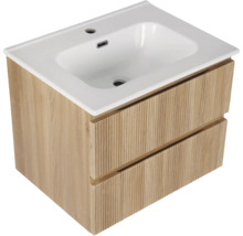 Waschtischunterschrank mit zwei Schubladen und Keramikwaschbecken