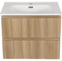 Waschtischunterschrank mit zwei Schubladen und Keramikwaschbecken