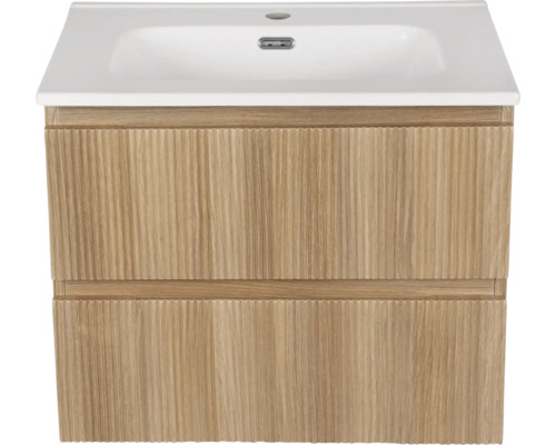 Waschtischunterschrank mit zwei Schubladen und Keramikwaschbecken