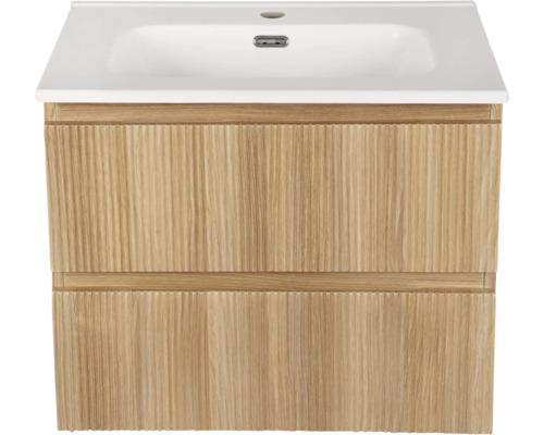 Waschtischunterschrank mit zwei Schubladen und einem Keramikwaschbecken