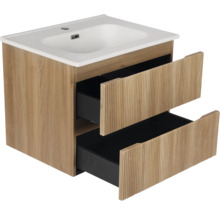 Waschtischunterschrank mit zwei Schubladen und Keramikwaschbecken