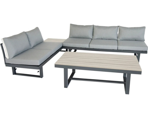 Gartenset mit L-förmigem Sofa und Tisch