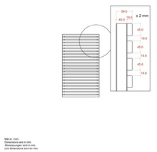 Dessin technique avec dimensions en millimètres