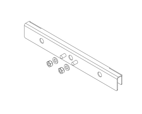 Support métallique avec vis, écrous et rondelles