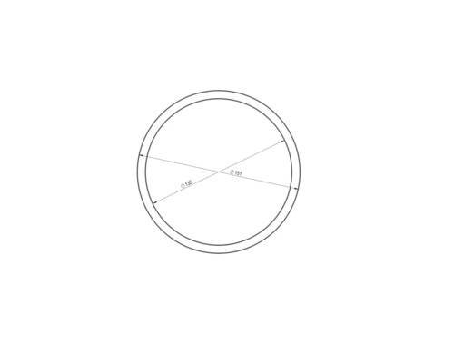 Représentation de cercle avec un diamètre de 135 et 151