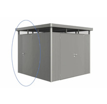 Abri de jardin en métal avec double porte et toit plat