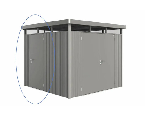 Abri de jardin en métal avec double porte et toit plat