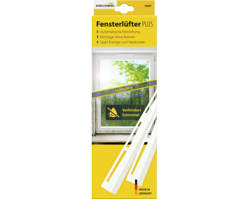 Schellenberg Aérateur de fenêtre Plus double pack pour une ventilation automatique des fenêtres