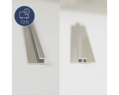 BREUER Profil-Set 2 Express Q72 für Rückwand silber Länge 255 cm 1 Verbindungsprofil und 2 Endprofile 1447001000205 Aluminiumprofil für den Innenausbau mit 72 Stunden Lieferzeit