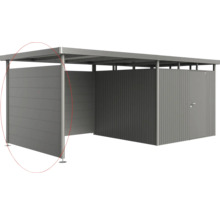 Abri de jardin métallique avec éléments latéraux et porte