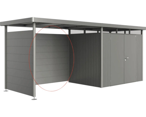 Fahrradunterstand aus Metall mit integriertem Geräteschrank