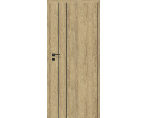 Holztür mit Griff und Schloss