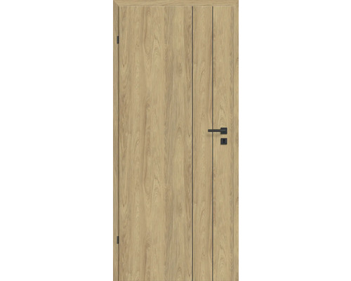 Pertura Zimmertür ORVEN 02 CPL Hickora Eiche 73,5x198,5 links Zimmertür aus Holz mit Drückergarnitur