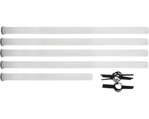 Cinq tubes LED et deux colliers de fixation