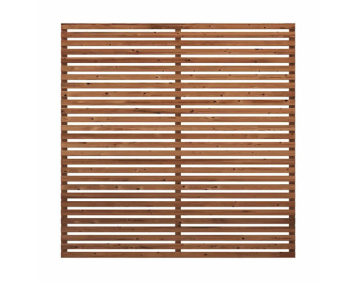 Clôture d'intimité en bois avec des lamelles horizontales