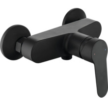 Schwarze Duscharmatur zur Wandmontage