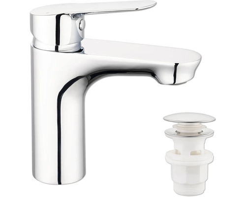 Waschtischarmatur und Ablaufgarnitur