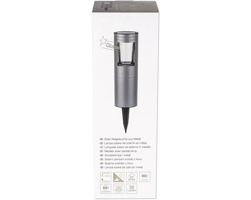 Lampe solaire de jardin en métal