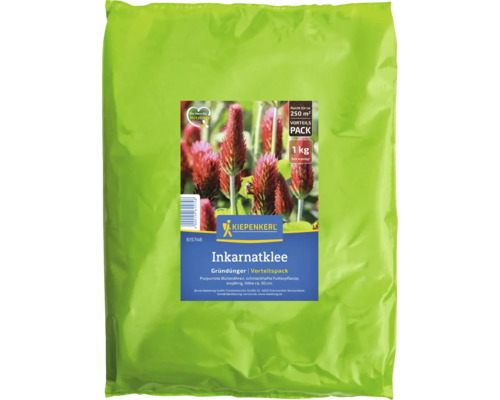 Packung Inkarnatklee als Gründünger von Kiepenkerl, ausreichend für circa 250 Quadratmeter.